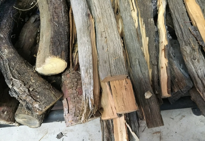 dried posts are easy to cut and split to use for firewood